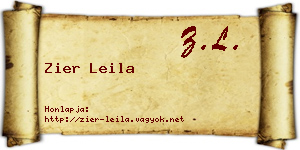 Zier Leila névjegykártya